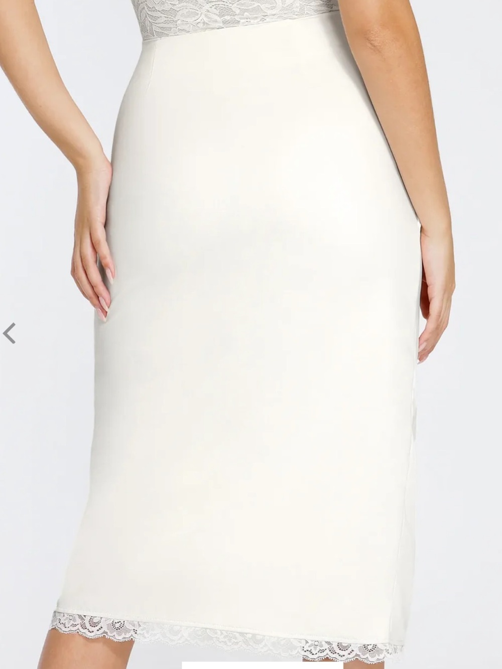 POPILUSH Lace-Trim Midi Pencil Skirt built in Shapewear - Picture 2 of 5